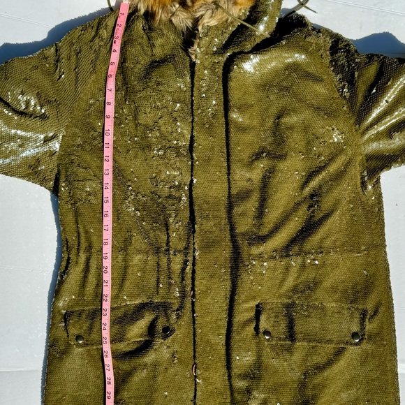 Ashish Olive Sequin Parka w Leopard Fur like featured in Ab Fab - Picture 12 of 16